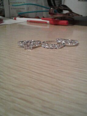 BJC860 LNC Bella Luce Rhodium Plated 3pc Bridal Set 8.57ctw. Size 10